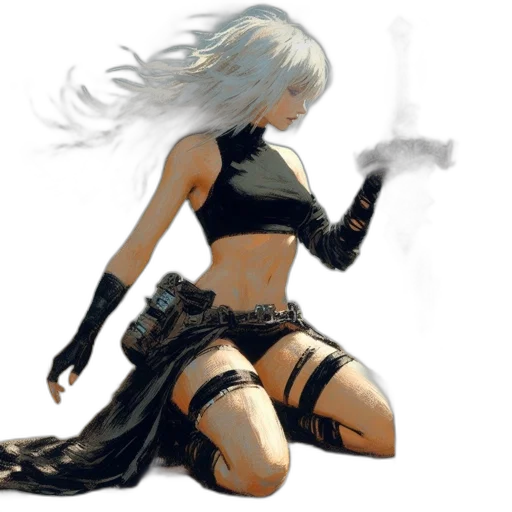 weapon, sword, dress, concept art, fantasy art, cyberpunk, pixel art, fire transparent PNG cut-out