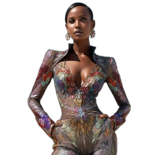 dress, jacket, concept art, photorealistic, woman, translucent, sequined, beaded transparent PNG cut-out