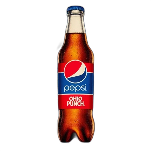 bottle, food, animal, weapon, 3d render, photorealistic, advertisement, pepsi transparent PNG cut-out