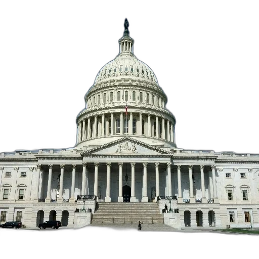 building, united, states, capitol, stands, under, clear, blue transparent PNG cut-out