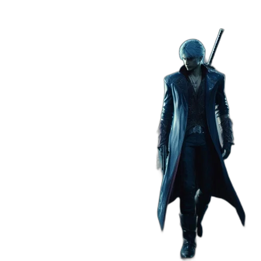jacket, sword, robot, staff, concept art, cyberpunk, 3d render, pixel art transparent PNG cut-out