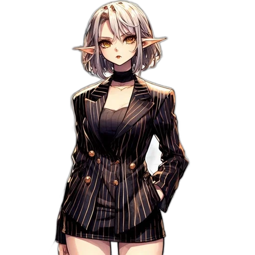 dress, jacket, staff, robot, concept art, pixel art, anime, fantasy art transparent PNG cut-out