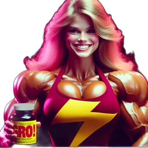 comic book art, concept art, photorealistic, cartoon, muscular, blonde, woman, red transparent PNG cut-out