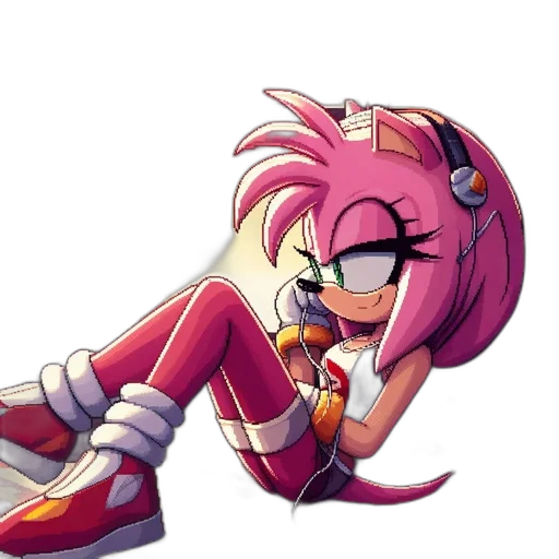 pixel art, anime, concept art, cartoon, during, sunset, amy, rose transparent PNG cut-out