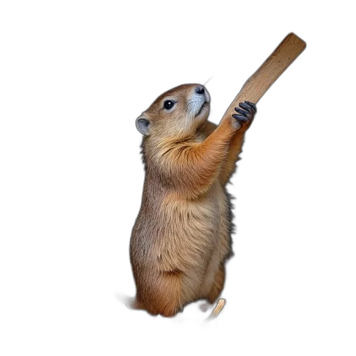 staff, animal, weapon, creature, photorealistic, brown, white, striped transparent PNG cut-out