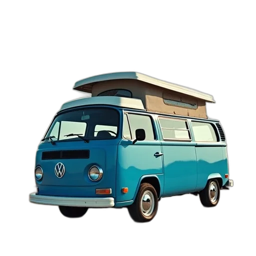 car, 3d render, concept art, photorealistic, cartoon, blue, camper, roof transparent PNG cut-out
