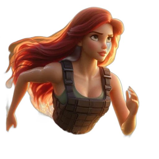 weapon, concept art, fantasy art, pixel art, 3d render, animated, female, character transparent PNG cut-out