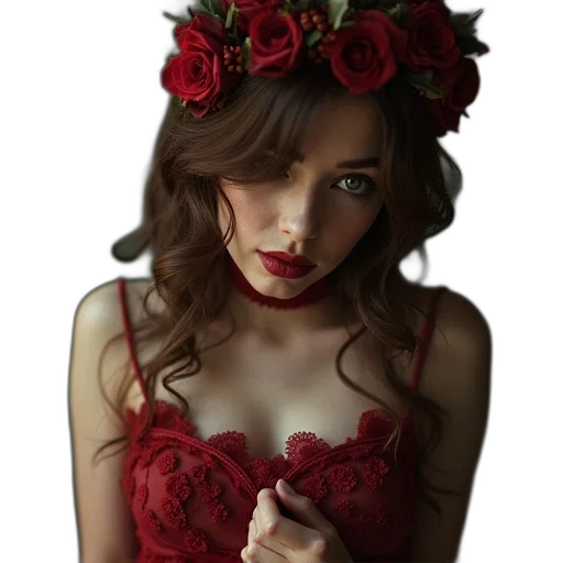 dress, flower, crown, jewelry transparent PNG cut-out