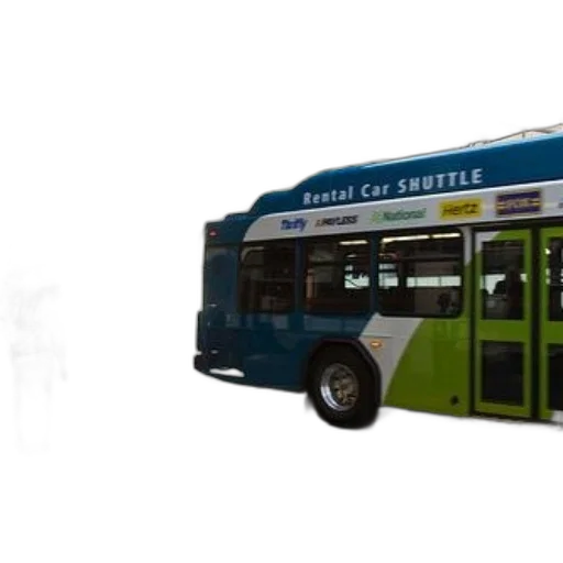 3d render, photorealistic, concept art, rental, car, shuttle, bus, parked transparent PNG cut-out