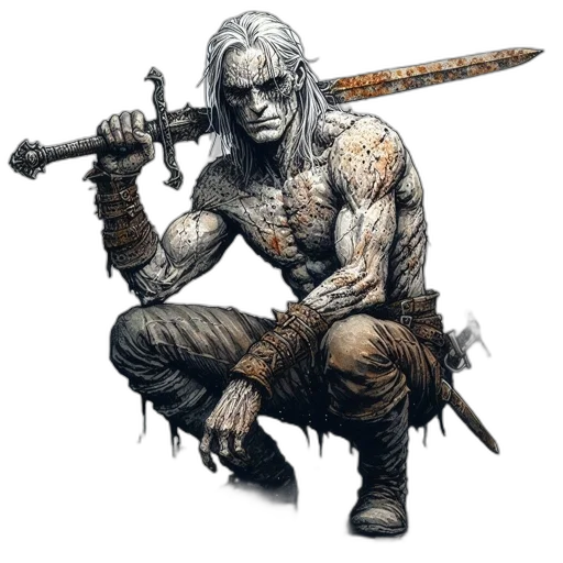 sword, weapon, staff, fantasy art, concept art, comic book art, pixel art, rugged transparent PNG cut-out
