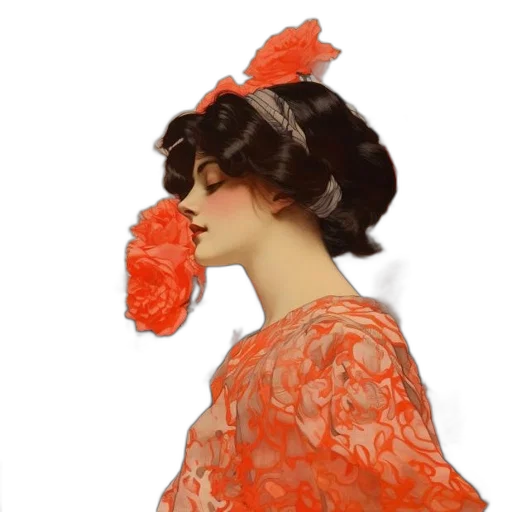 dress, hat, crown, mask, photorealistic, oil painting, 3d render, red transparent PNG cut-out