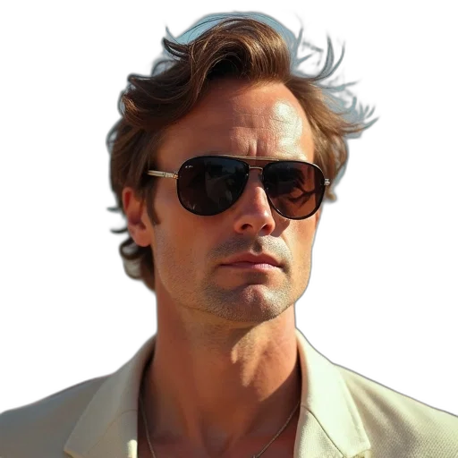 jacket, face, hair, staff transparent PNG cut-out