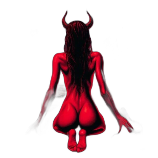 mask, concept art, pixel art, fantasy art, comic book art, red, red-skinned, woman transparent PNG cut-out