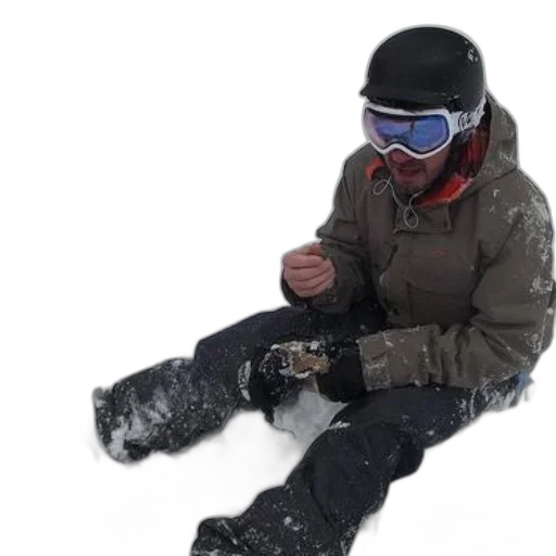 jacket, face, staff, mask, snow, monochrome, snowboarder, brown transparent PNG cut-out