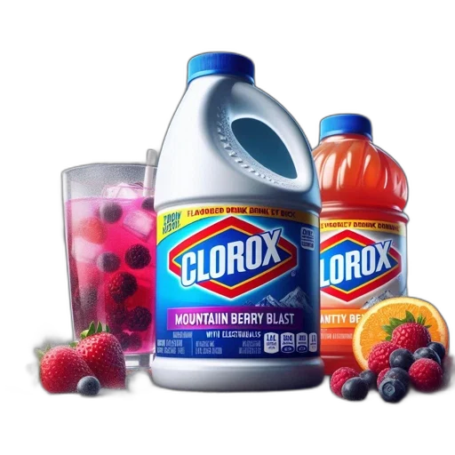 bottle, food, robot, jacket, vaporwave, two, clorox, containers transparent PNG cut-out