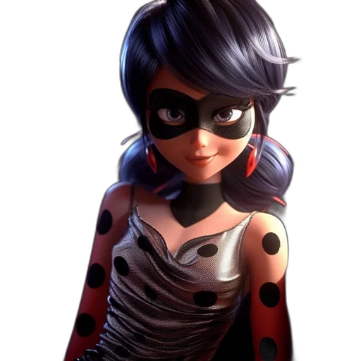 dress, mask, face, comic book art, concept art, 3d render, cartoon, dark transparent PNG cut-out