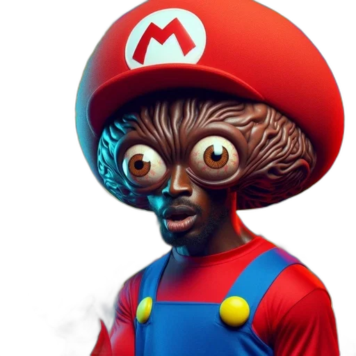 mask, creature, face, hat, concept art, 3d render, pixel art, fantasy art transparent PNG cut-out