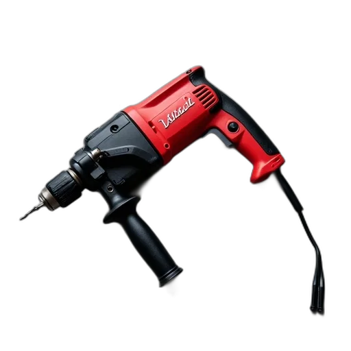 staff, weapon, small, red, black, electric, drill, handle transparent PNG cut-out