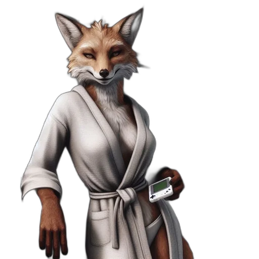 staff, concept art, fantasy art, 3d render, pixel art, anthropomorphic, fox, robe transparent PNG cut-out