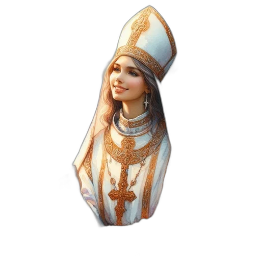 staff, 3d render, photorealistic, pixel art, concept art, woman, royal, attire transparent PNG cut-out