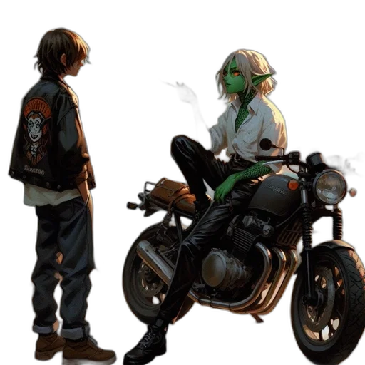 jacket, concept art, comic book art, cyberpunk, photorealistic, fire, outer space, city street transparent PNG cut-out