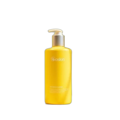 bottle, bioskin, yellow, shampooing, conditioner transparent PNG cut-out