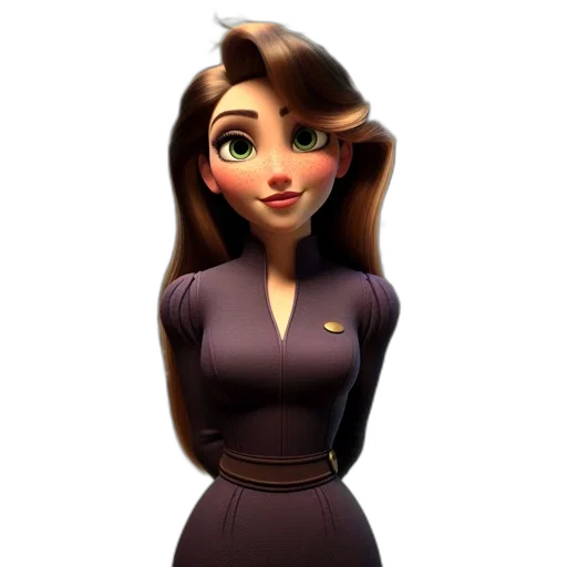 dress, staff, face, jewelry, 3d render, cartoon, concept art, photorealistic transparent PNG cut-out