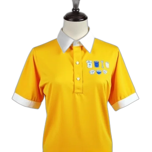 staff, jacket, 3d render, yellow, shirt, white, collar, cuffs transparent PNG cut-out