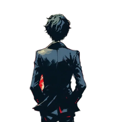 jacket, weapon, staff, mask, concept art, comic book art, pixel art, anime transparent PNG cut-out
