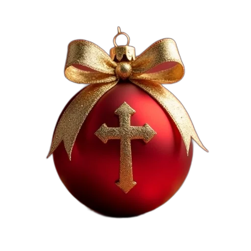 jewelry, red, christmas, ornament, golden, bow, cross, design transparent PNG cut-out