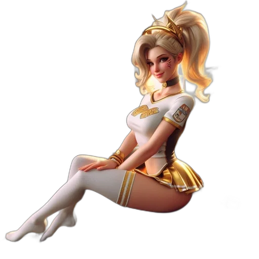 staff, dress, crown, concept art, fantasy art, 3d render, pixel art, golden transparent PNG cut-out