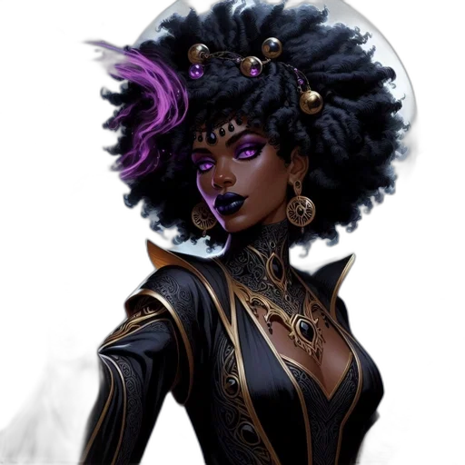 staff, fantasy art, concept art, comic book art, cyberpunk, dark, regal, woman transparent PNG cut-out