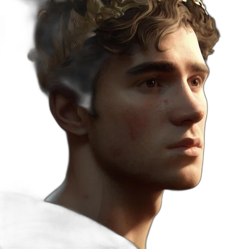 face, crown, dragon, staff, photorealistic, concept art, fantasy art, 3d render transparent PNG cut-out