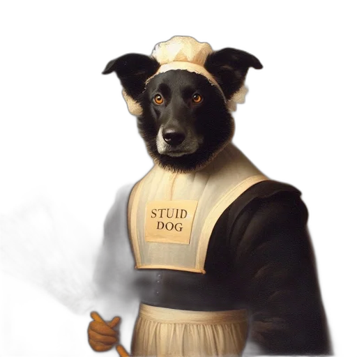 staff, animal, photorealistic, concept art, fantasy art, 3d render, anthropomorphic, traditionally-attired transparent PNG cut-out