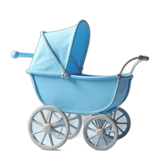 car, furniture, 3d render, photorealistic, concept art, blue, baby, buggy transparent PNG cut-out