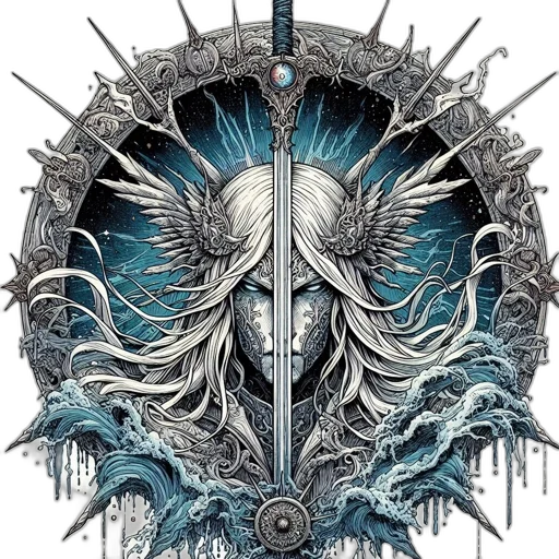 mask, sword, face, dragon, fantasy art, concept art, comic book art, pixel art transparent PNG cut-out