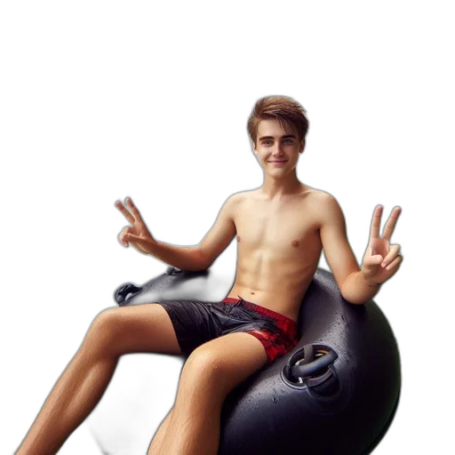 furniture, creature, 3d render, photorealistic, concept art, young, man, swimming transparent PNG cut-out