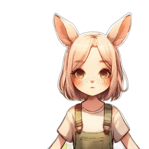 staff, animal, creature, mask, pixel art, anime, concept art, watercolor transparent PNG cut-out