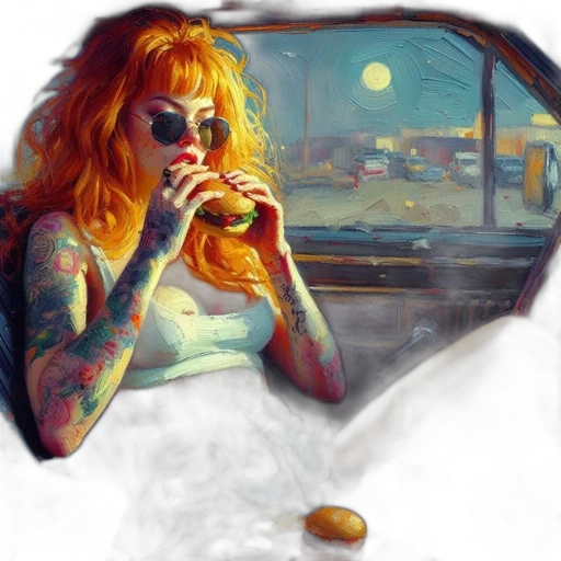 food, dress, car, face, photorealistic, concept art, oil painting, comic book art transparent PNG cut-out