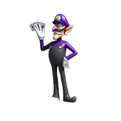staff, hat, mask, animal, concept art, 3d render, cartoon, waluigi transparent PNG cut-out