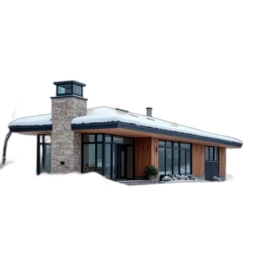 building, 3d render, photorealistic, concept art, modern, house, flat, roof transparent PNG cut-out