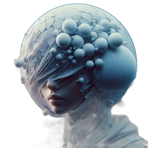 mask, robot, face, crown, cyberpunk, concept art, 3d render, photorealistic transparent PNG cut-out