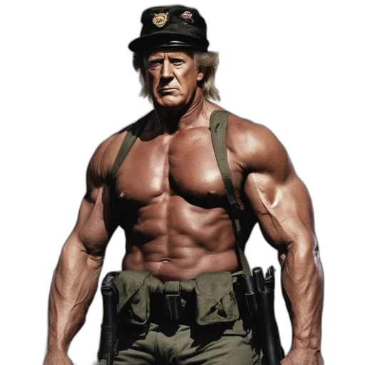 weapon, animal, concept art, comic book art, photorealistic, cyberpunk, shirtless, man transparent PNG cut-out
