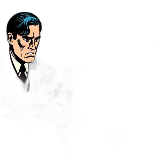 staff, face, comic book art, cartoon, concept art, pixel art, fog, blue transparent PNG cut-out