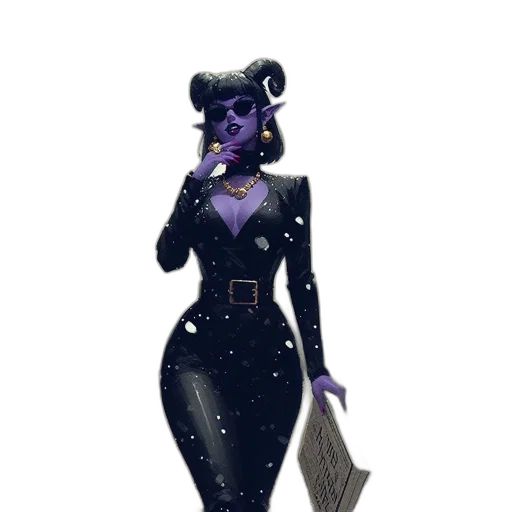 dress, staff, concept art, fantasy art, comic book art, 3d render, outer space, neon lights transparent PNG cut-out