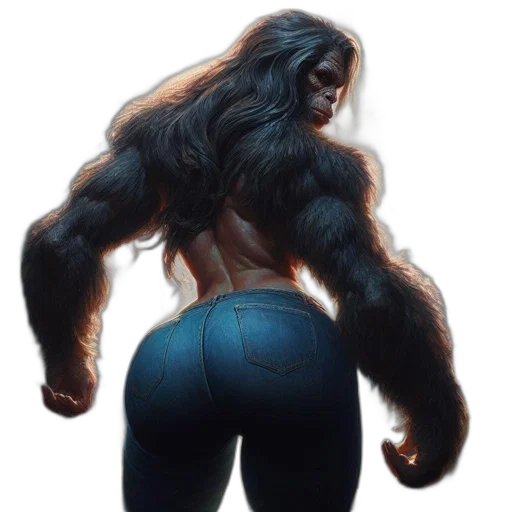 animal, creature, concept art, comic book art, fantasy art, photorealistic, muscular, hairy transparent PNG cut-out