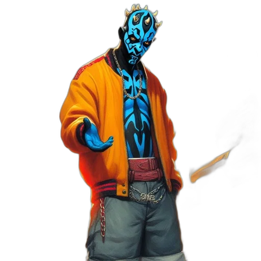 jacket, mask, staff, weapon, concept art, comic book art, fantasy art, 3d render transparent PNG cut-out