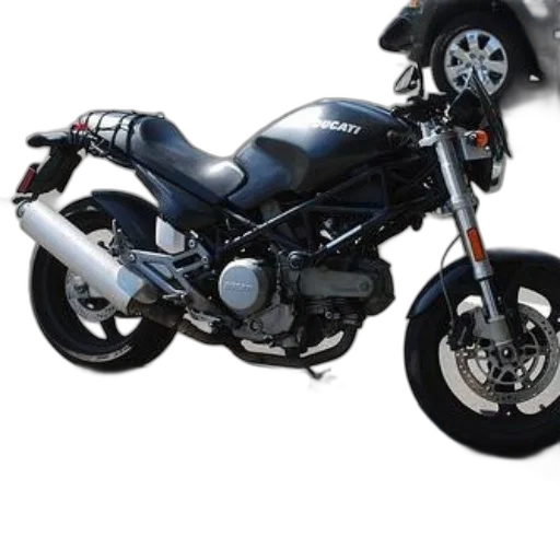 photorealistic, 3d render, concept art, sleek, black, ducati, motorcycle, silver transparent PNG cut-out
