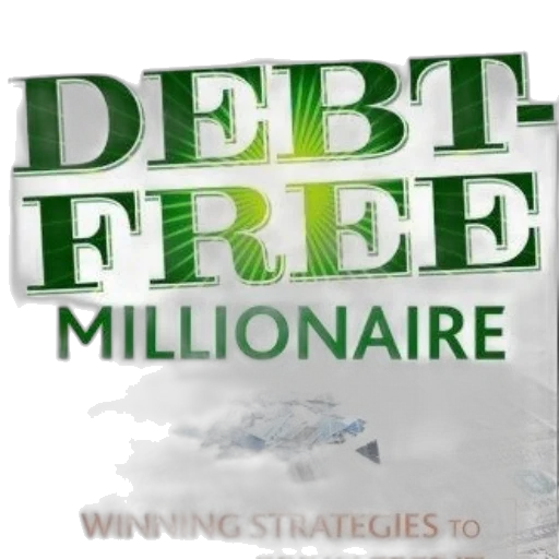 debt-free, millionaire, book, cover, green, text, pile, money transparent PNG cut-out
