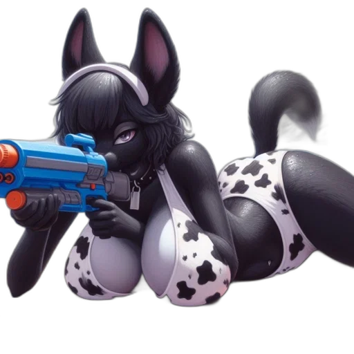 weapon, animal, concept art, pixel art, 3d render, cyberpunk, anthropomorphic, purplish-eyed transparent PNG cut-out